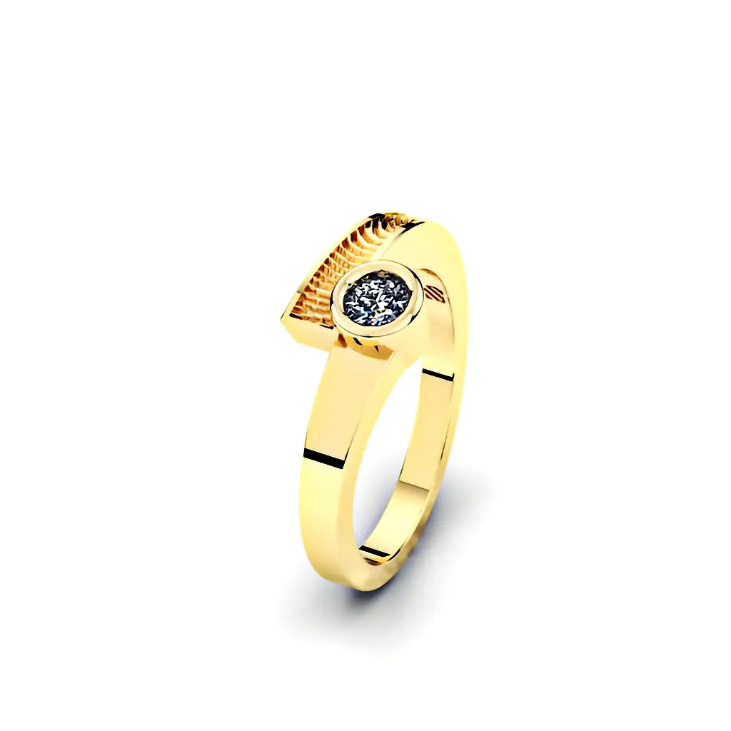 Slagring met vingerafdruk en diamant van 0.20crt