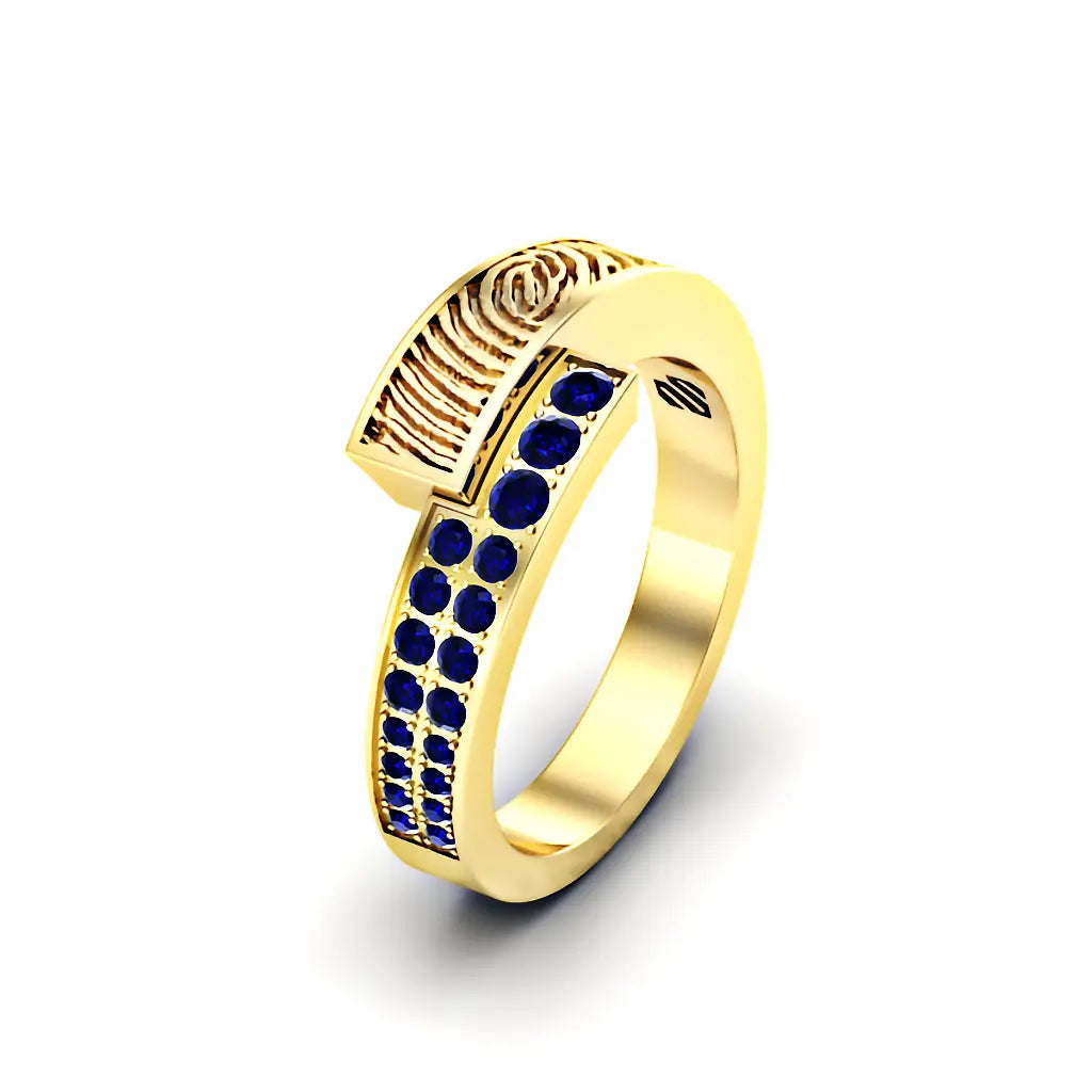 Vingergerafdruk slagring met blauwe saffier
