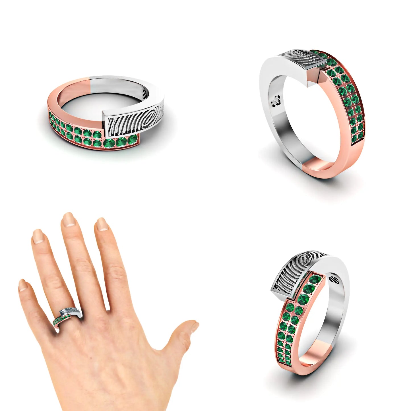 Vingergerafdruk slagring met smaragd