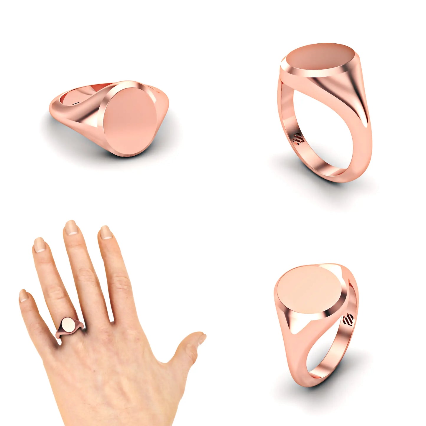 Gladde ovale zegelringen kopmaat 12.5 X 10.5