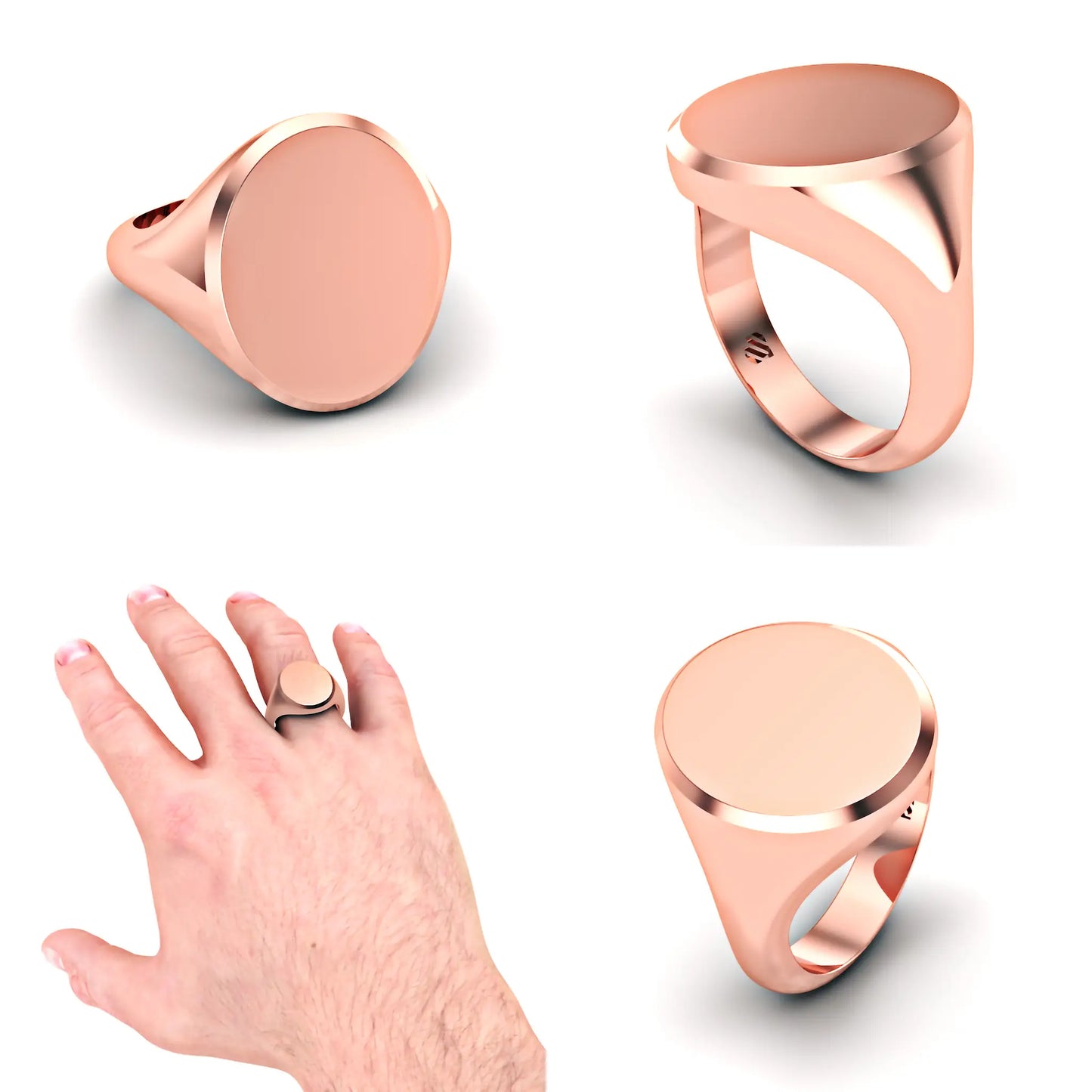 Gladde ovalen zegelringen kopmaat 18.5 X 15.5