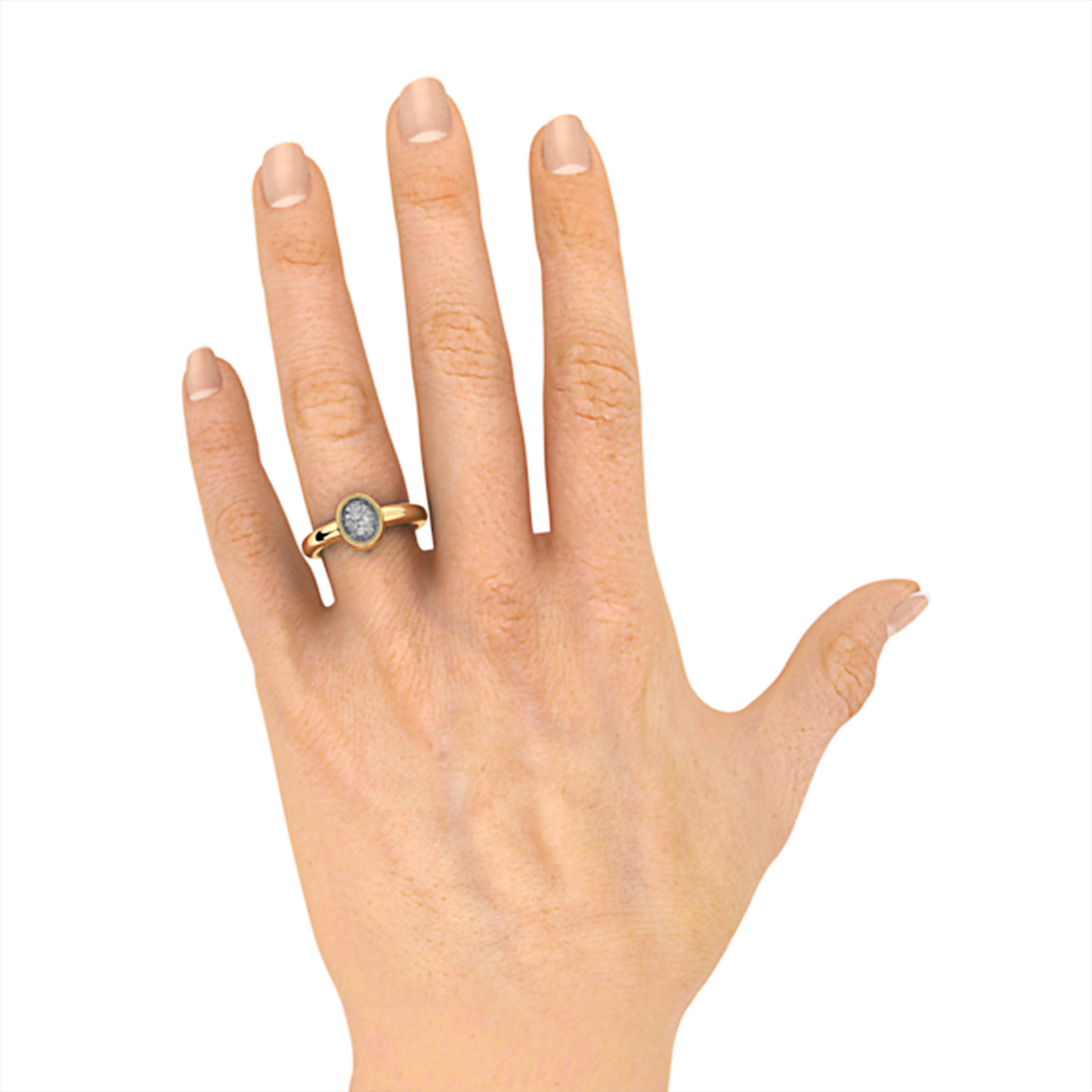 Ovale hars dames ring