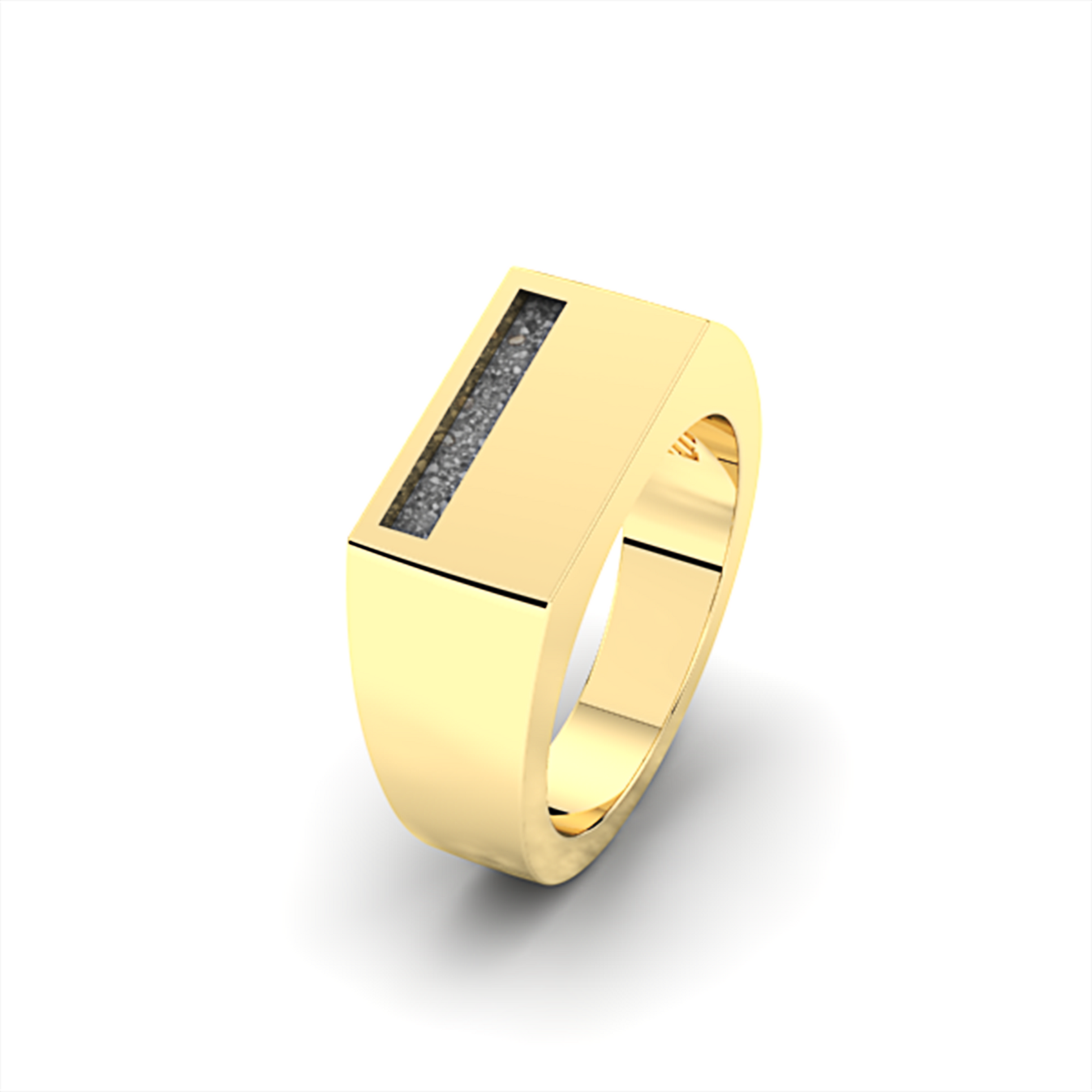 Zegelring-rechthoekig-horizontaal-smalle streep-hars-geelgoud