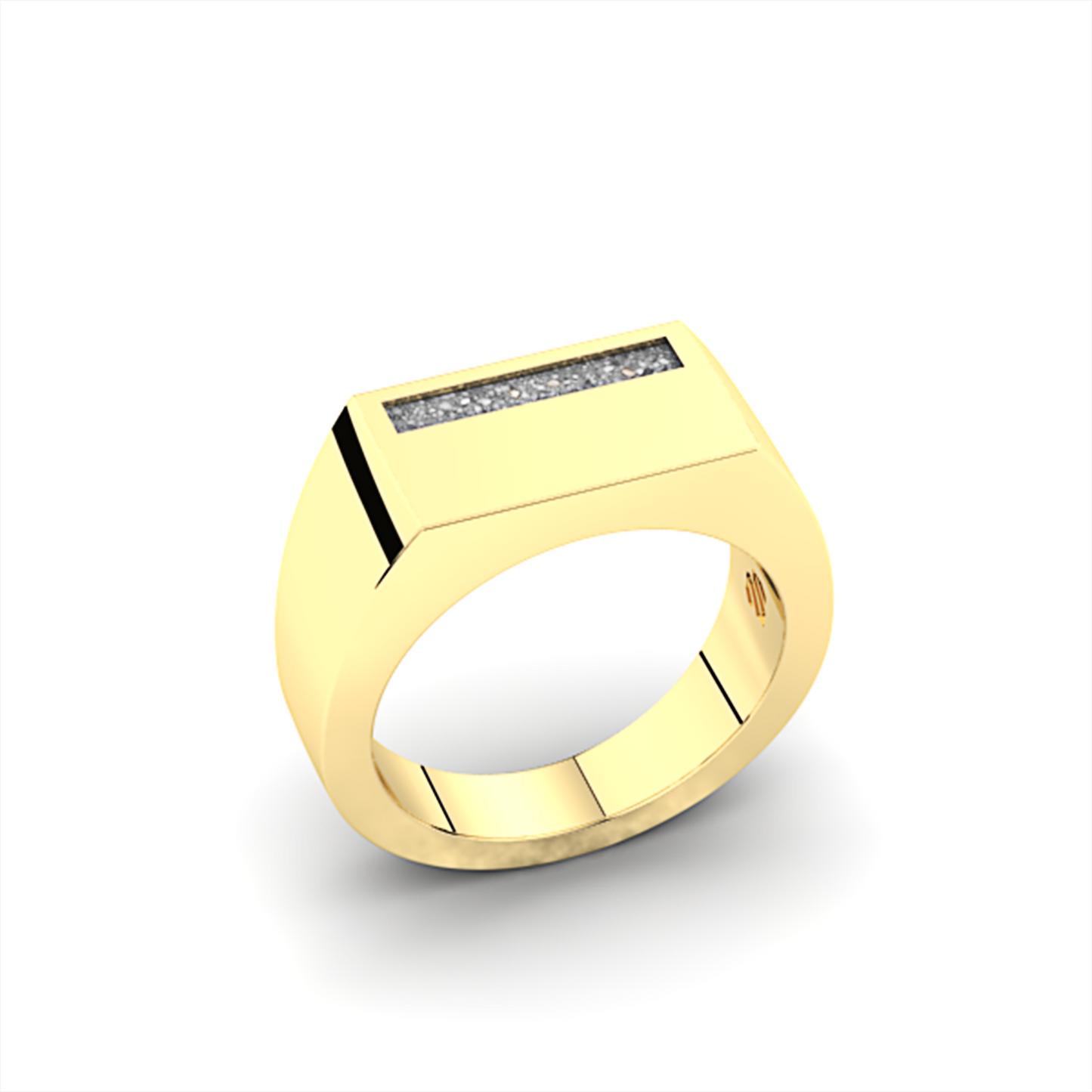 Rechthoekige zegelring met hars