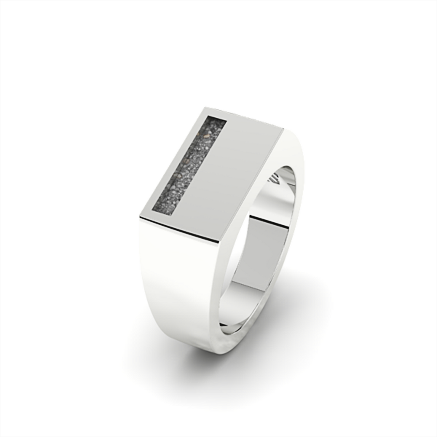 Zegelring-rechthoekig-horizontaal-smalle streep-hars-witgoud