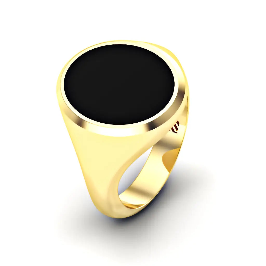 Ovale heren zegelring met onyx