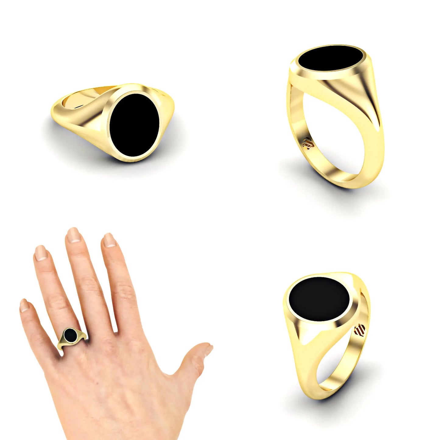 Ovale heren zegelring met onyx