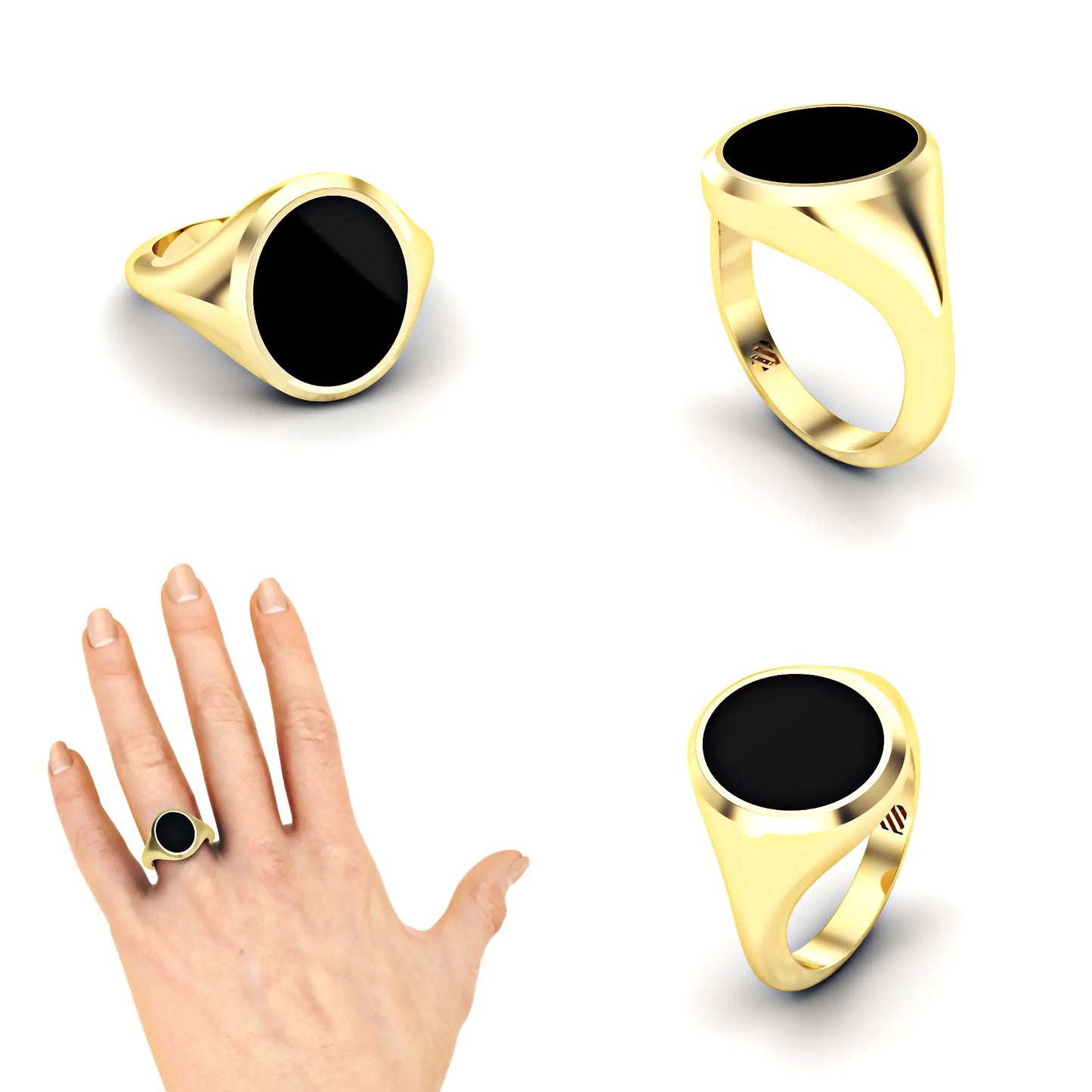 Ovale heren zegelring met onyx