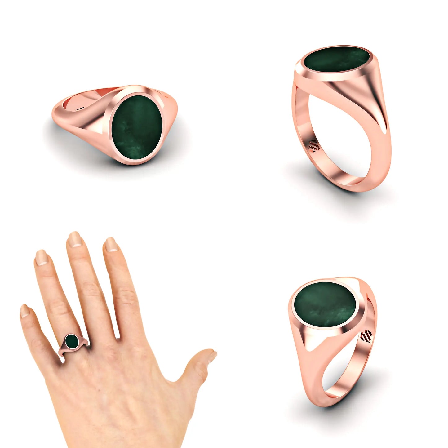 Ovale heren zegelring met heliotroop