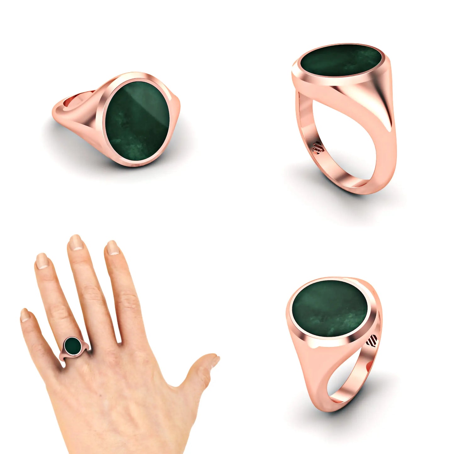 Ovale heren zegelring met heliotroop