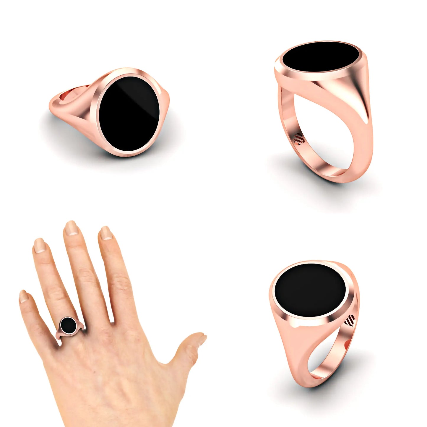 Ovale heren zegelring met onyx