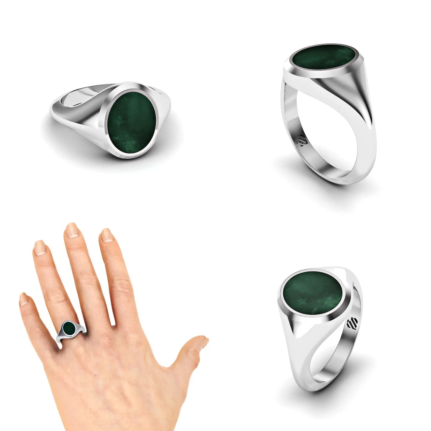 Ovale heren zegelring met heliotroop