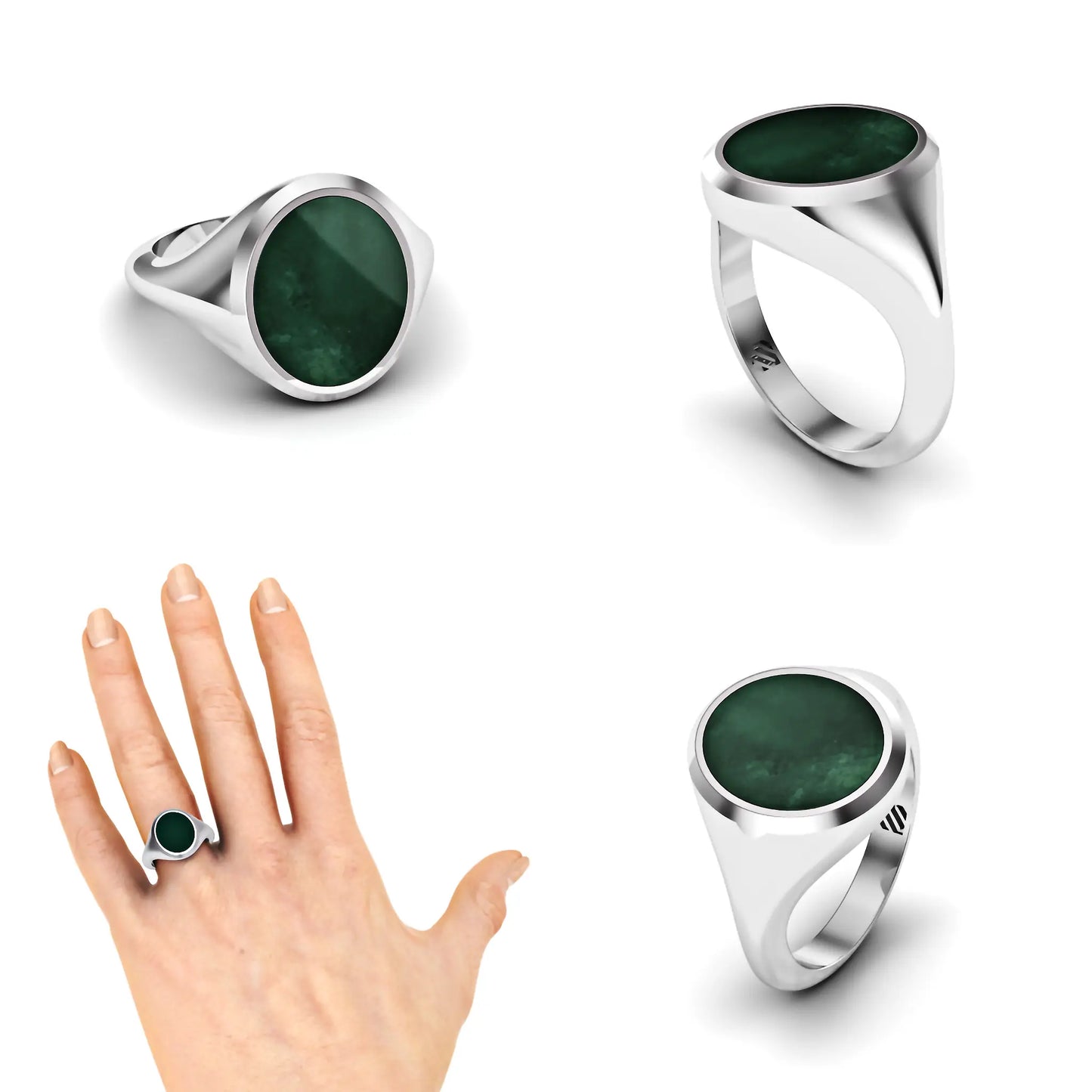 Ovale heren zegelring met heliotroop