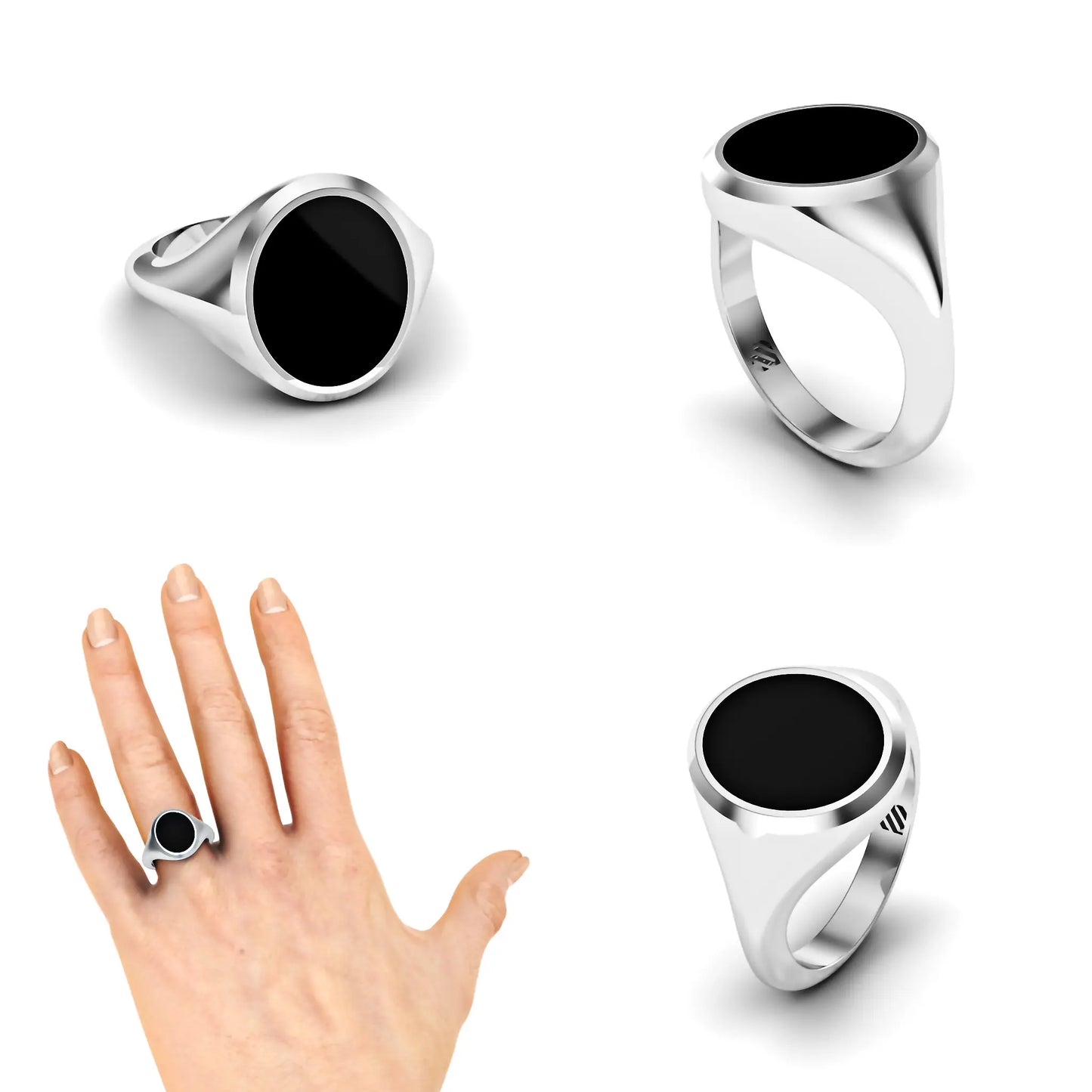 Ovale heren zegelring met onyx